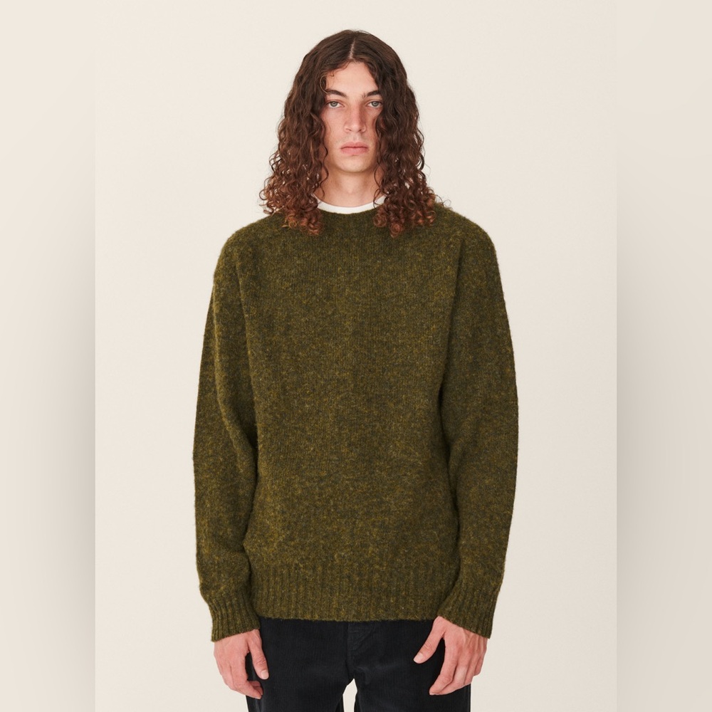 YMC green wool Jets sweater